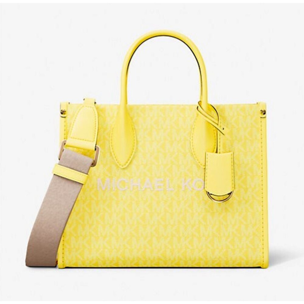 New Michael Kors Mirella Small Signature Logo Crossbody Bag Daisy Yellow